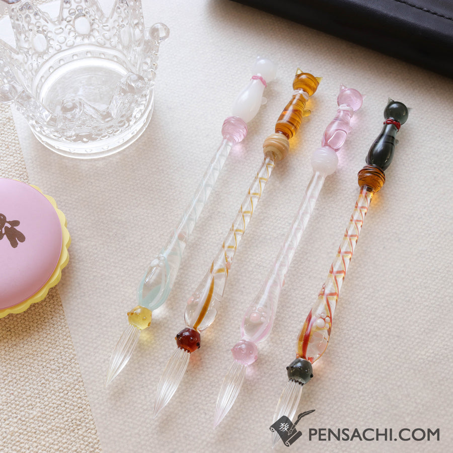 Glass Kaoria Neko Pen  - Black Cat - PenSachi Japanese Limited Fountain Pen