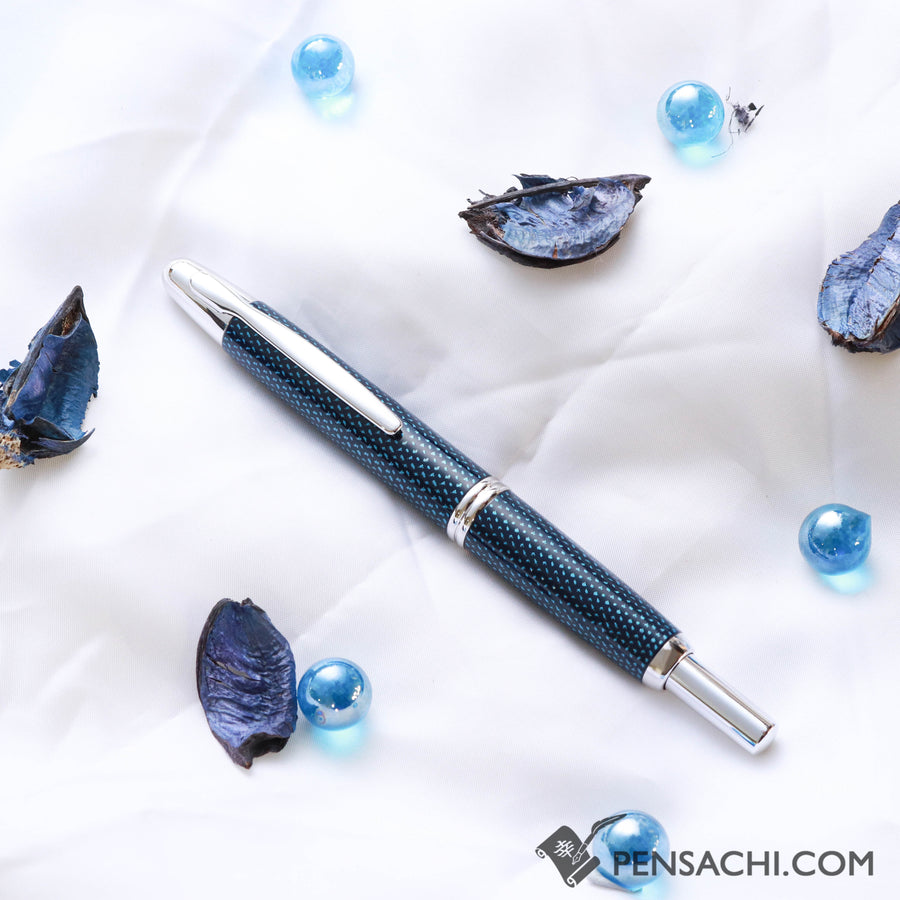 Pilot Vanishing Point Blue Carbonesque Fountain Pen - Medium
