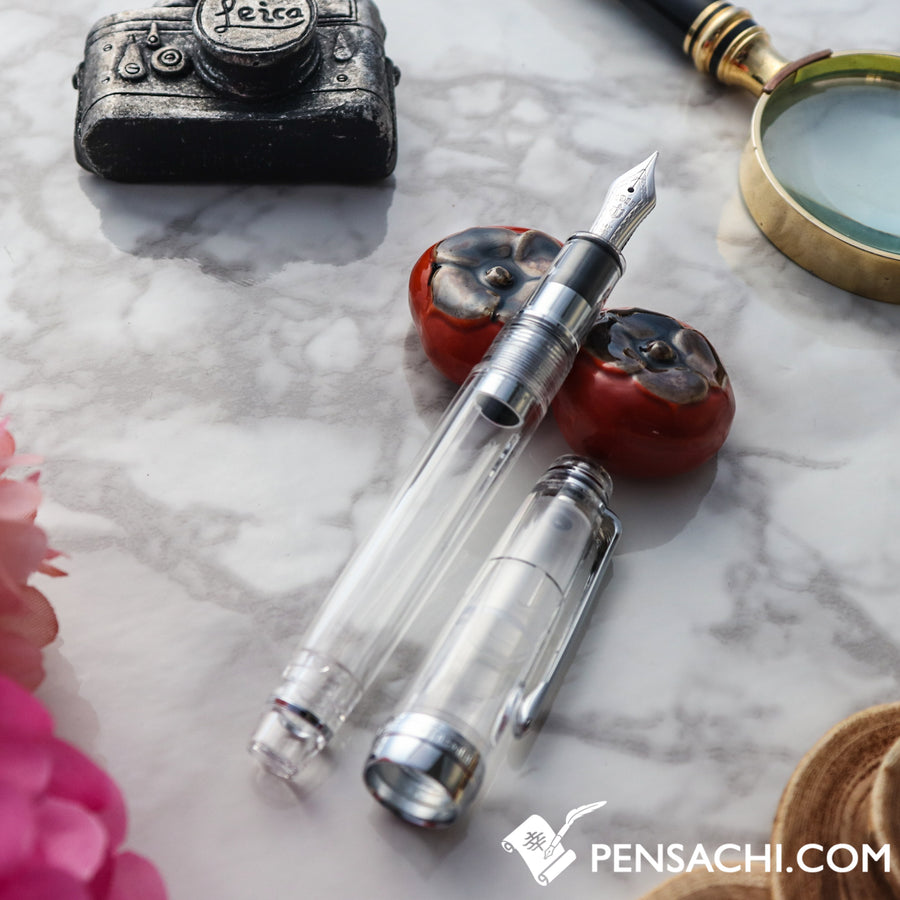 SAILOR Limited Edition Pro Gear Slim (Sapporo) Demonstrator Fountain Pen - Transparent Silver - PenSachi Japanese Limited Fountain Pen