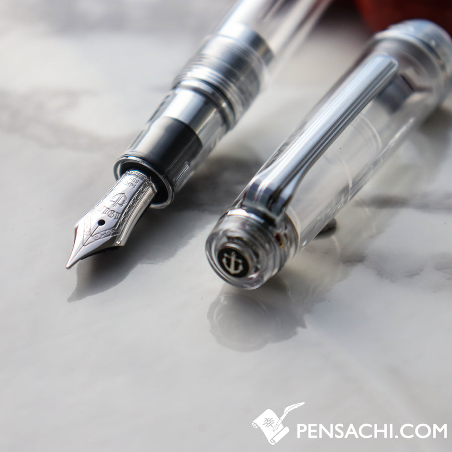 SAILOR Limited Edition Pro Gear Slim (Sapporo) Demonstrator Fountain Pen - Transparent Silver - PenSachi Japanese Limited Fountain Pen