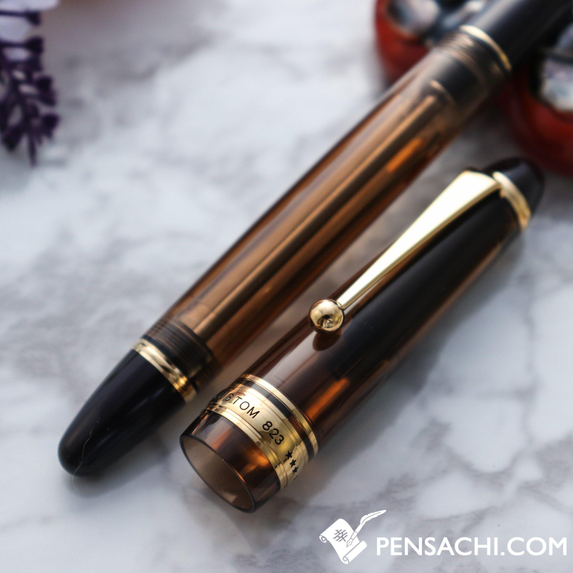 PILOT Custom 823 Fountain Pen - Amber Brown Demonstrator - PenSachi Japanese Limited Fountain Pen