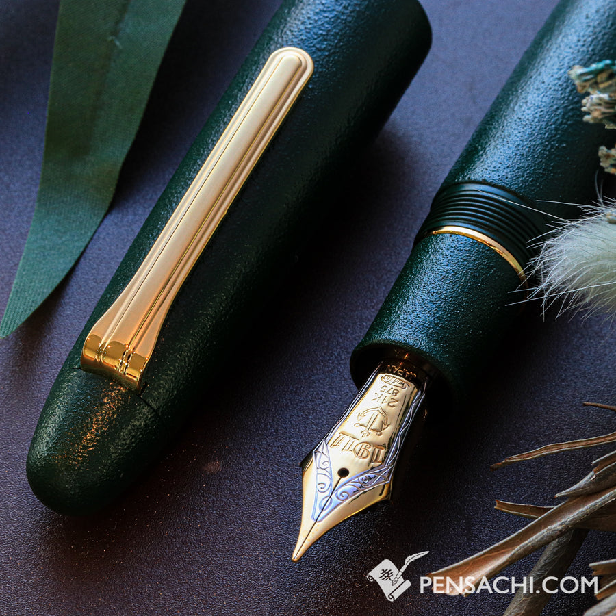 SAILOR King of Pens Urushi Makie Iro Miyabi Fountain Pen - Green - PenSachi Japanese Limited Fountain Pen