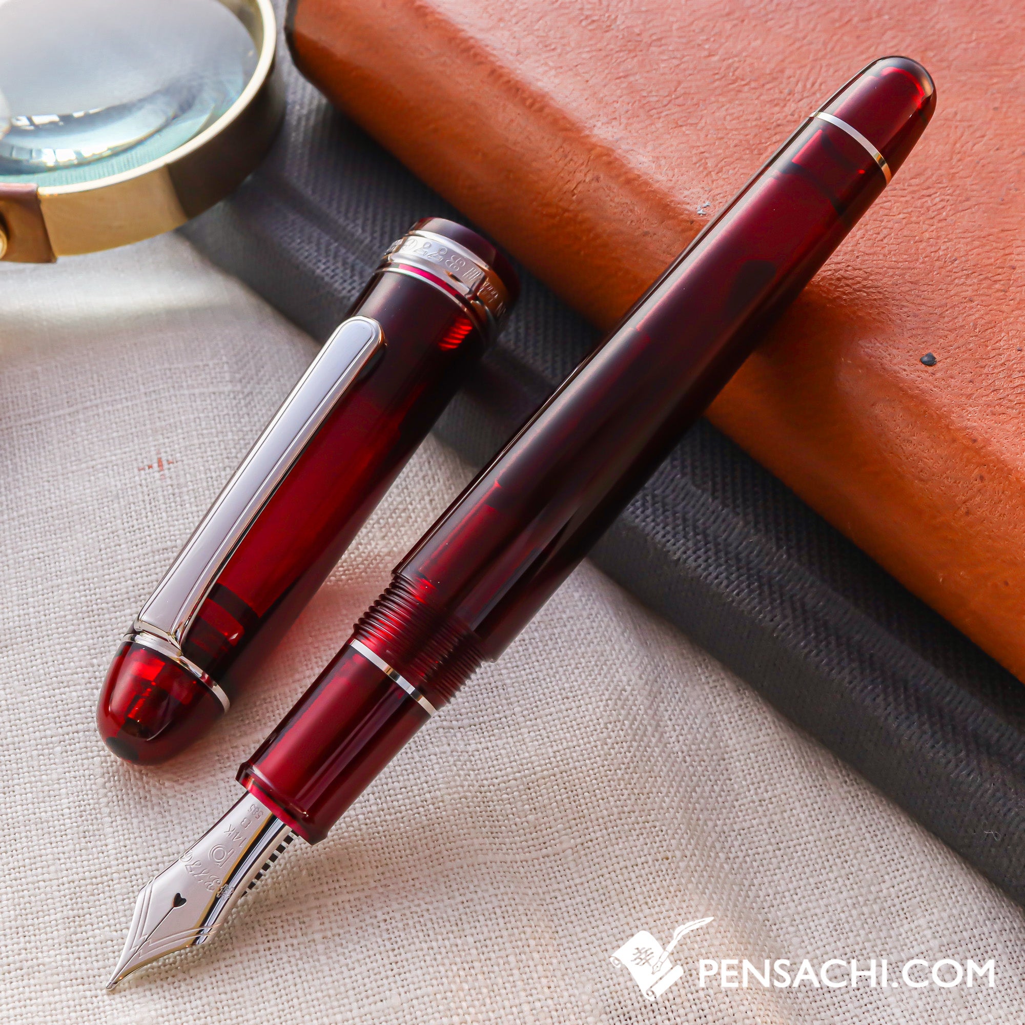 PLATINUM #3776 Century Rhodium Fountain Pen - Bourgogne