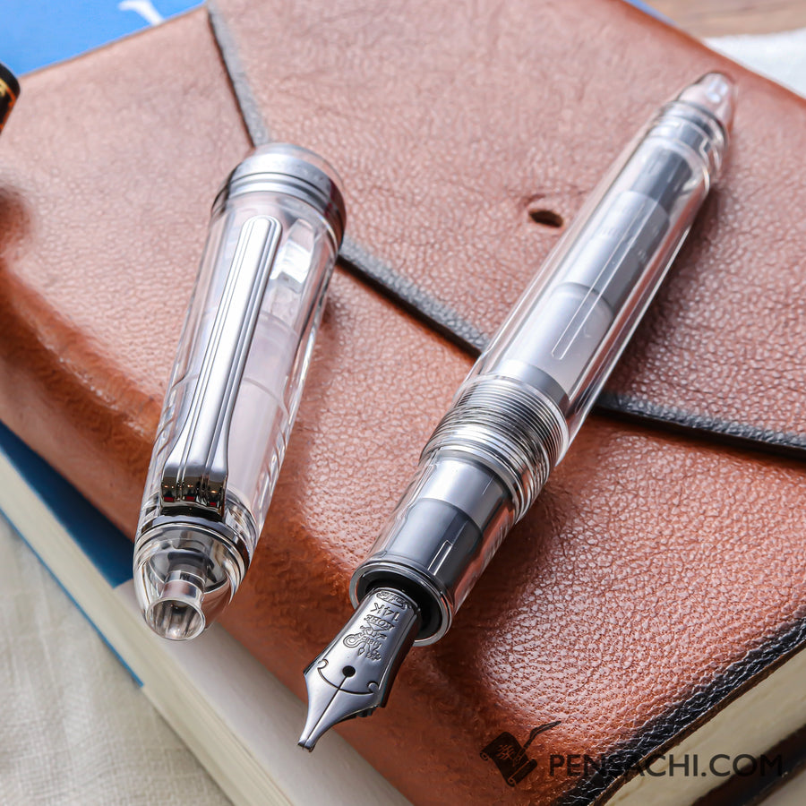 SAILOR Limited Edition 1911 Standard (Mid size) Demonstrator Fountain Pen - Skeleton Black Rhodium - PenSachi Japanese Limited Fountain Pen