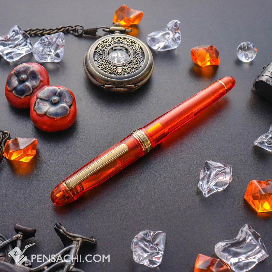 PLATINUM Limited Edition #3776 Century Fountain Pen - Skeleton Apricot - PenSachi Japanese Limited Fountain Pen