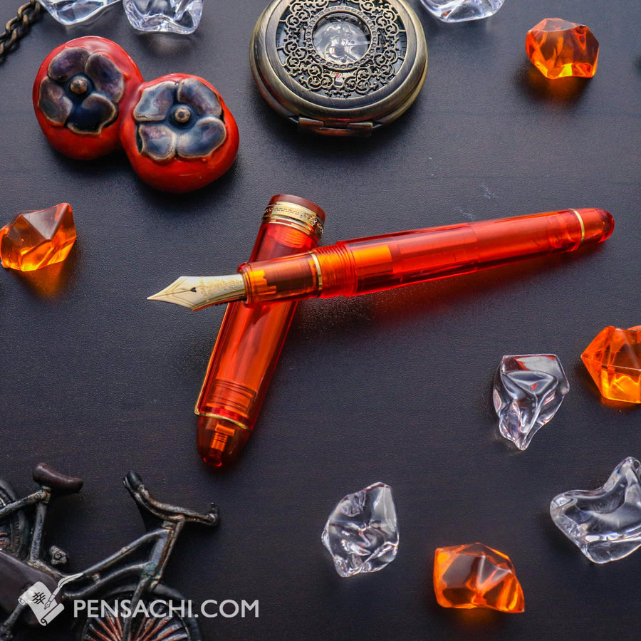 PLATINUM Limited Edition #3776 Century Fountain Pen - Skeleton Apricot - PenSachi Japanese Limited Fountain Pen