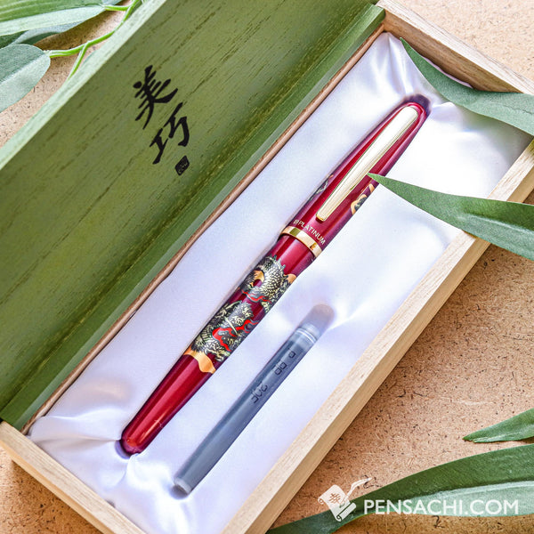 PLATINUM Modern Maki-e Vicoh Soryu Fountain Pen - Shu Red | PenSachi ...